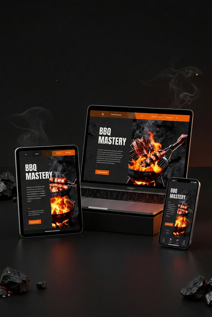 BBQ Mastery ebook op laptop, tablet en smartphone